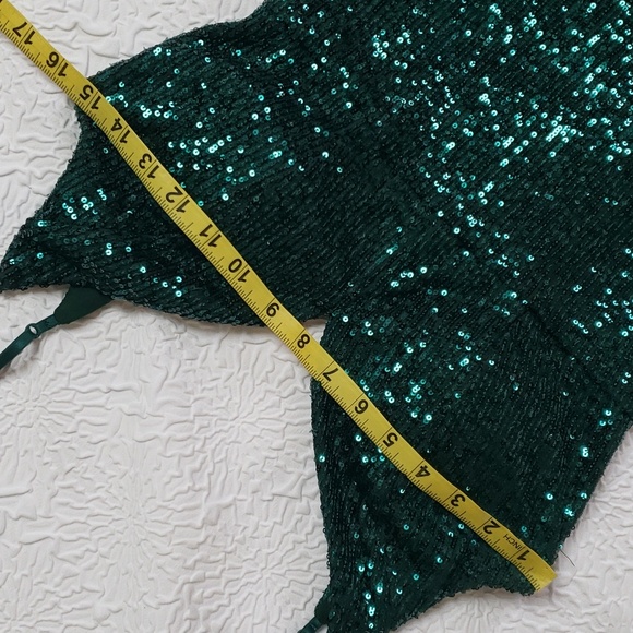 Emerald Sundae Juniors' Sequined Law-Back Bodycon Mini Dress Macy's, Size M - Picture 11 of 16